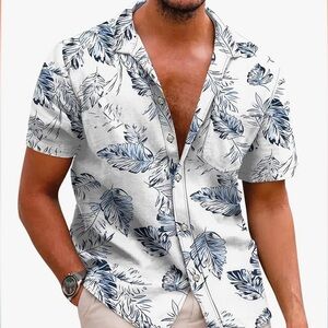 Men’s COOFANDY Hawaiianan Shirt Short Sleeve XXL Casual Button Down